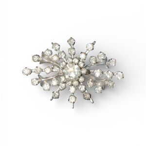 Vintage Silver Sunburst 2” Brooch